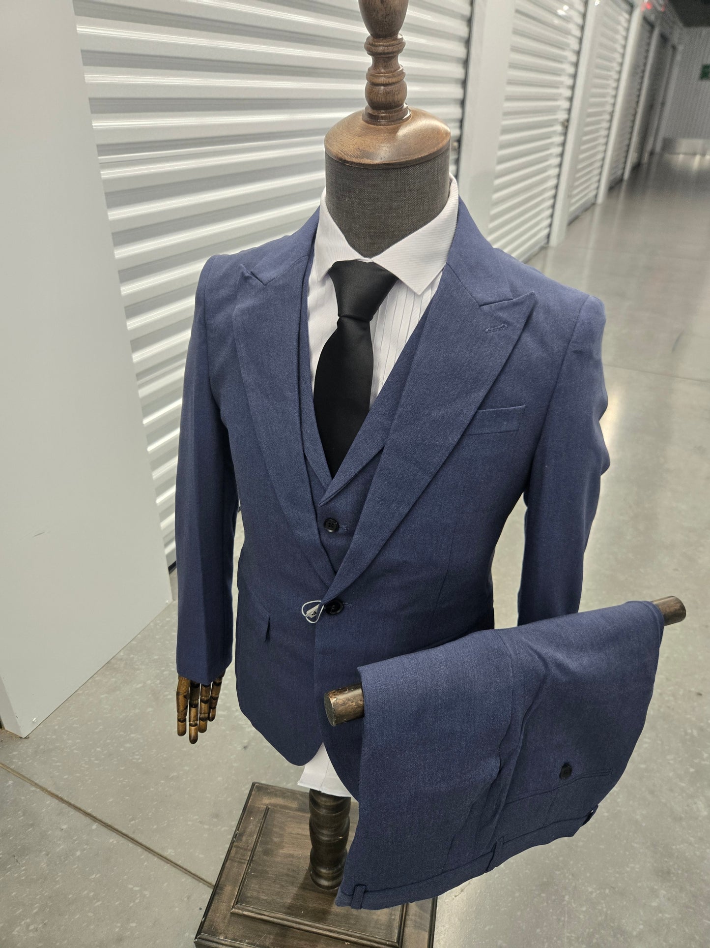 3-Piece , 1-button Blue Suit